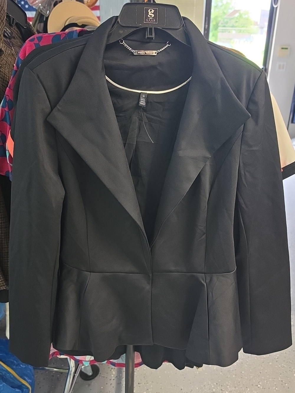 White House Black Market Black Tailored Peplum Blazer